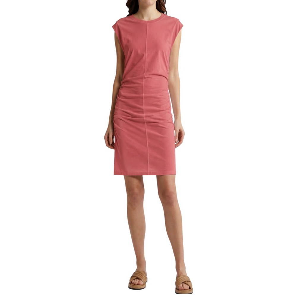 Treasure & Bond Pink Mauve Organic Cotton Ruched Cap Sleeve T-Shirt Dress XL